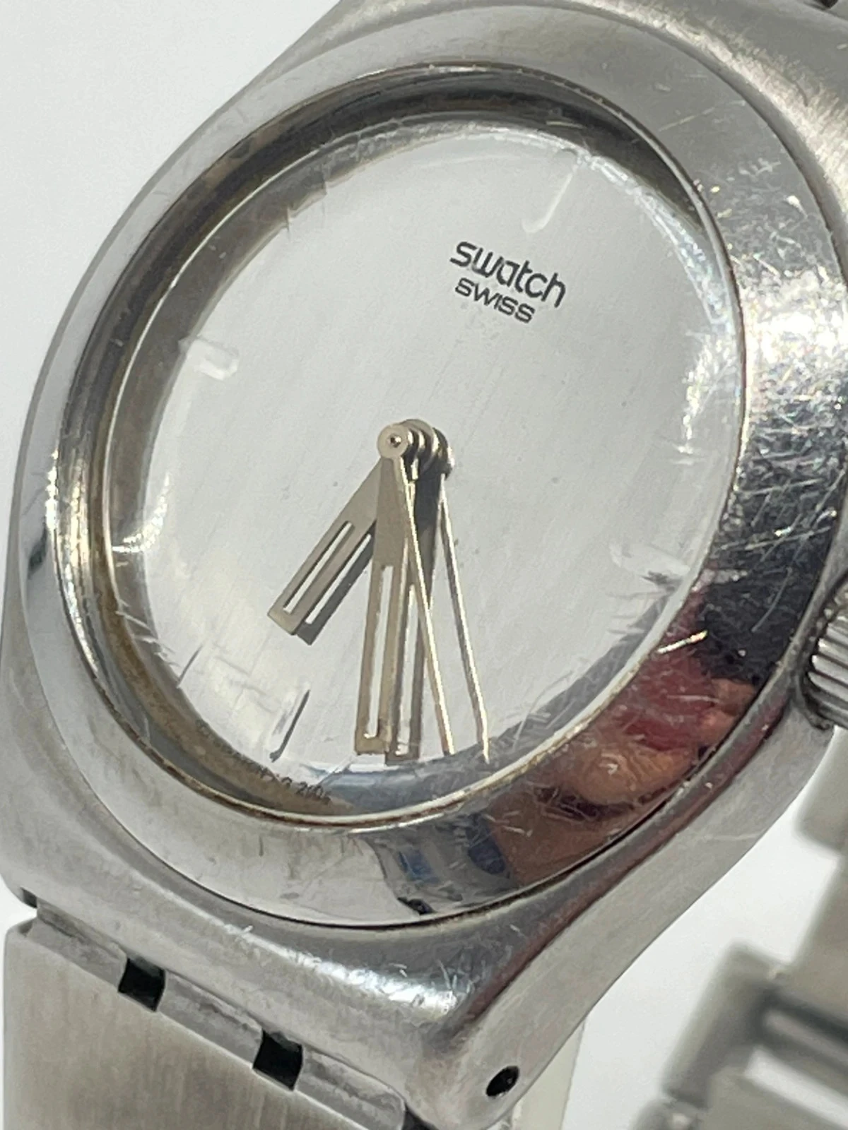 Swatch Irony V8 roestvrij staal met minimalistische zilveren wijzerplaat – vintage jaren 90 – photo 3